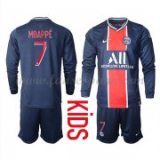 Camisetas De Futbol Niños Paris Saint Germain PSG Kylian Mbappe 7 Primera Equipación Manga Larga 202..